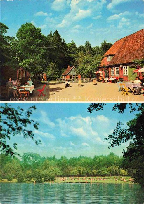 Harber Moor Soltau Niedersachsen Pension-Wittenbockel Gasthaus-Terrasse See Bade