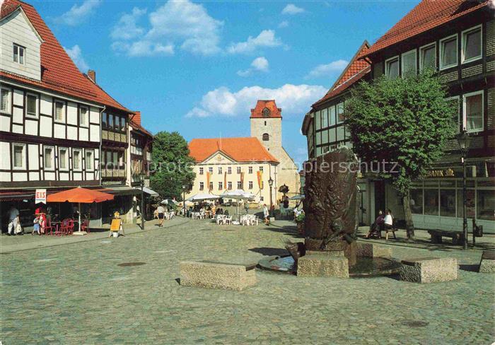 Schoeningen Elm Helmstedt Niedersachsen Markt Brunnen Fachwerk Kirche Rathaus Pf