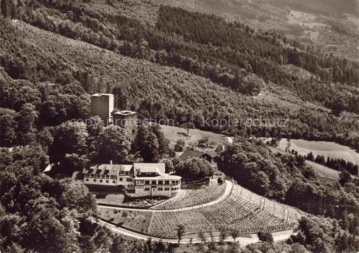 Buehl Baden Burg-Windeck Rebgut Burggaststaette Luftbild Weinberg Wald