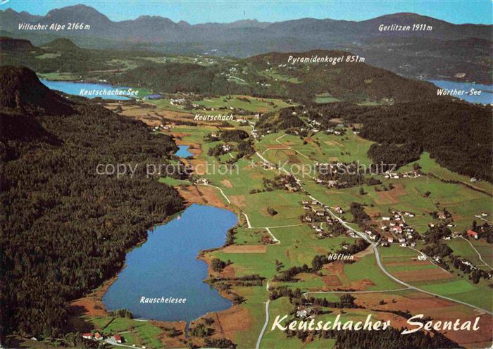 Keutschach am See Kaernten AT Keutschachersee Rauschelesee Woerthersee Luftbild