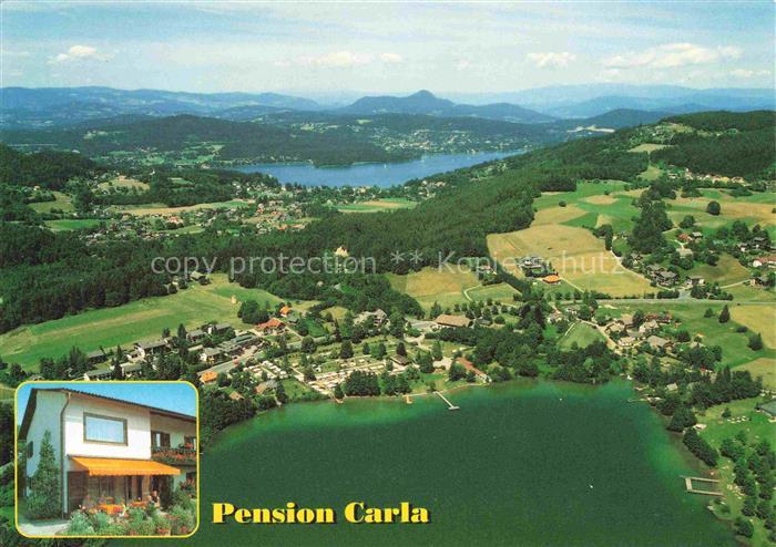 Keutschach am See Kaernten AT Pension-Carla Keutschach-See Luftbild Woerther-See