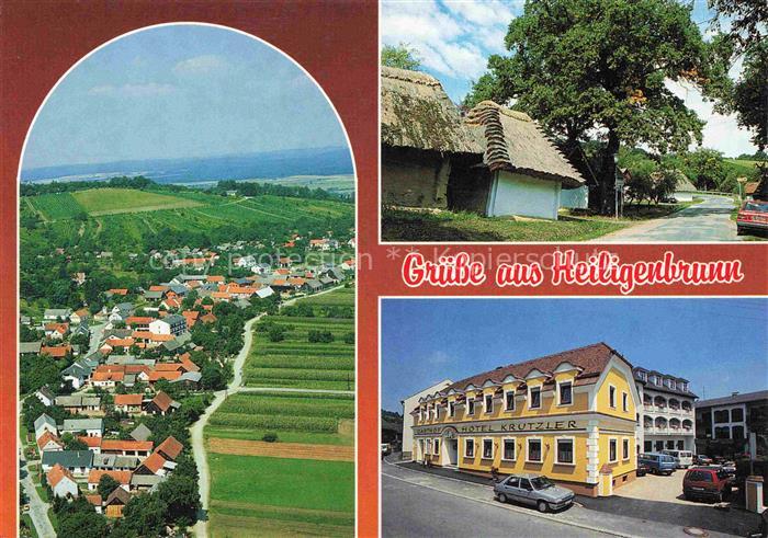 Heiligenbrunn Burgenland AT Hotel-Krutzler Reetdachhaeuser Weinberge Luftbild Or