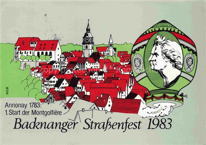 Backnang Rems-Murr-Kreis BW Strassenfest Montgolfière Ballon Annonay-1783 Stadta