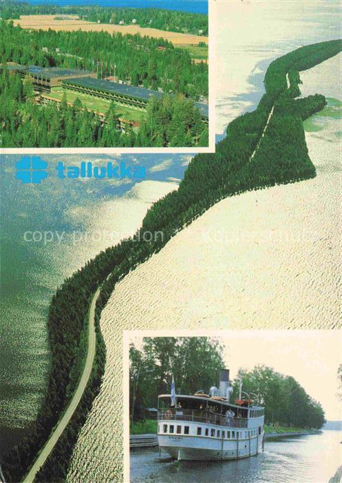 Vaeaeksy Lahti Suomi Tallukka-Hotel Hotel Fliegeraufnahme Kanal Dampfschiff Wald