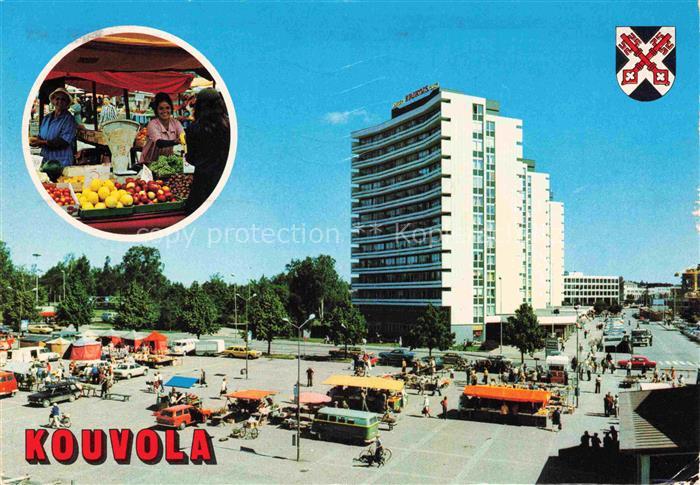 Kouvola Etela-Suomen Laani Suomi Kauppatori Marktplatz Hotel Hochhaus Wappen Obs