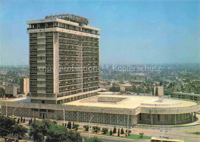 Baku Abseron Aserbaidschan Hotel-Moskva Hochhaus Stadtpanorama Rundbau Sowjetarc