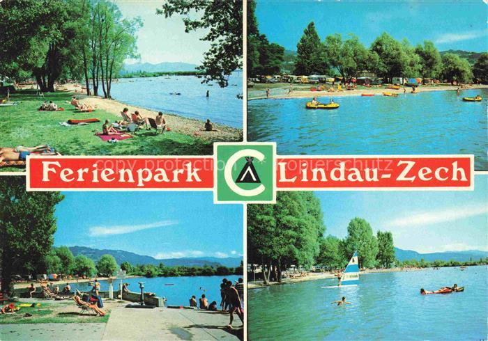 Bodolz LINDAU Bayern Ferienpark Campingplatz Bodensee Badestrand Boote Segelboot