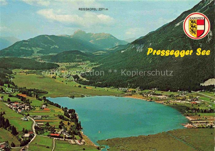Presseger See Hermagor Kaernten AT Pressegger-See Reisskofel Hermagor Luftbild T