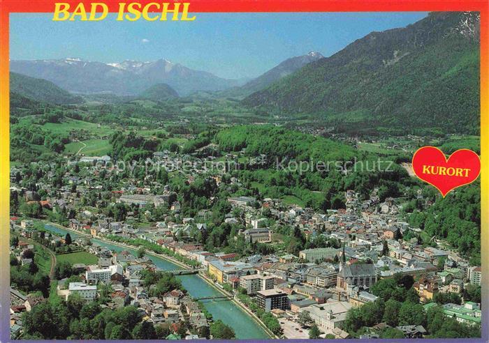 Bad Ischl Salzkammergut AT Bad-Ischl Salzkammergut Kurort Luftbild Fluss Berge S