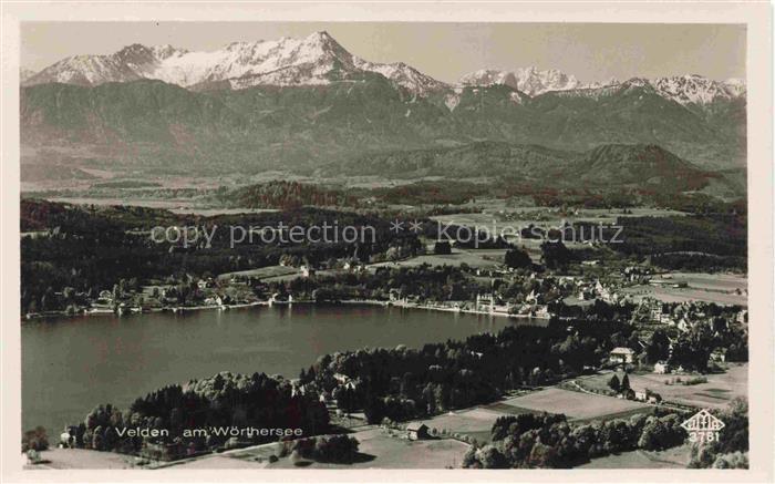 Velden  Woerthersee Kaernten AT Woerthersee Luftbild Halbinsel Villen Wald Alpen