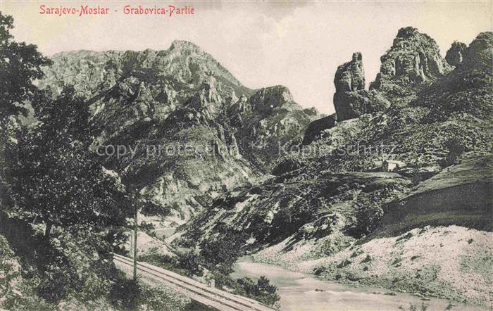 Grabovica Bosnia Bosnien Herzegowina Grabovica-Partie Neretva Felsen Schlucht Ei