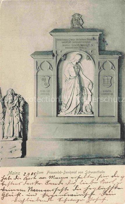 Gonsenheim MAINZ Dom Frauenlob-Denkmal Schwanthaler Grabmal Relief Madonna Figur