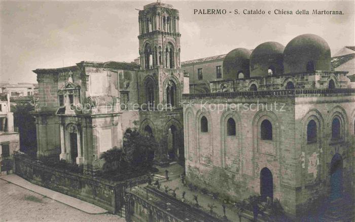PALERMO  Sicilia IT San-Cataldo Chiesa-della-Martorana Kuppeln Turm Norman-Archi