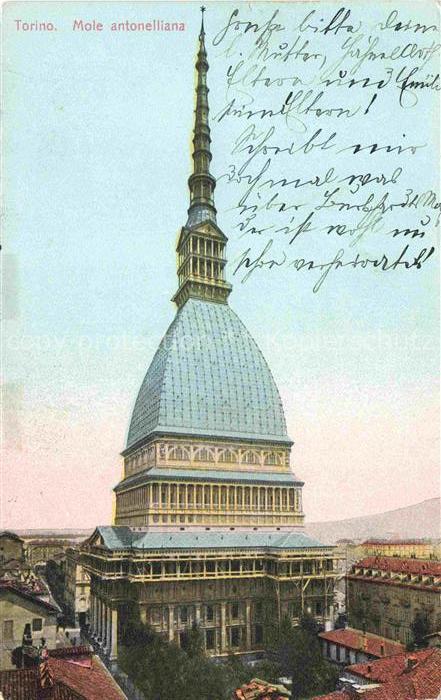 TORINO Turin IT Mole-Antonelliana Turm Kuppel Daecher Stadtansicht