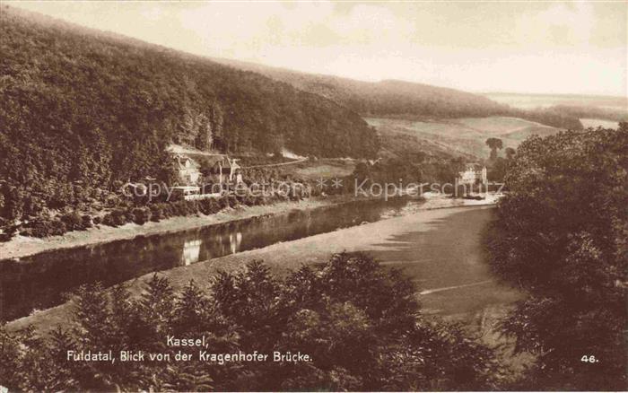 KAssEL  CITY Fuldatal Kragenhofer-Bruecke Fulda Fluss Wald Villen Tal