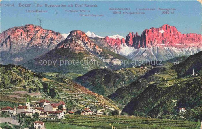 Rentsch Bozen BOLZANO Suedtirol IT Rosengarten Dolomiten Hammerwaende Tschafon V
