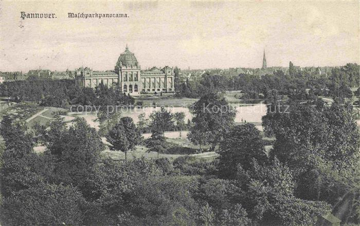 Badenstedt HANNOVER Maschpark See Kuppelbau Kirchturm Baeume Stadtansicht