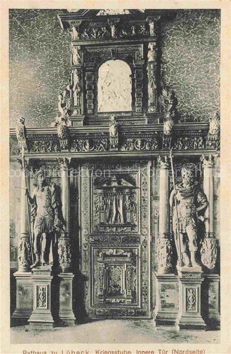 LueBECK  CITY Rathaus Kriegsstube Tuer Renaissance Skulpturen Innenraum Ornament