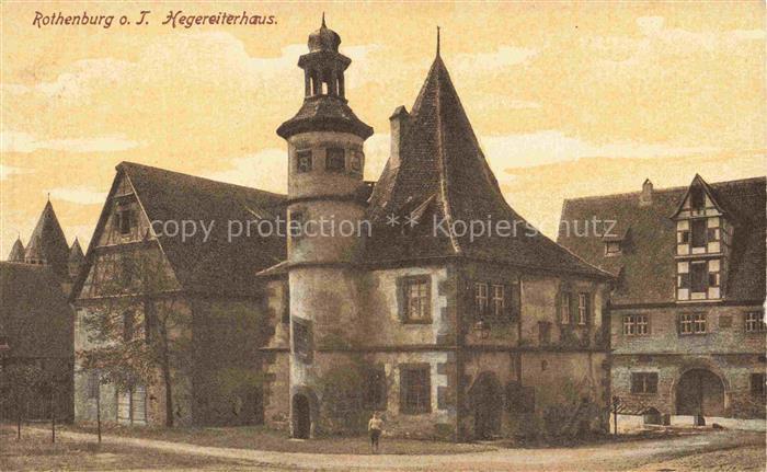 ROTHENBURG   TAUBER Bayern Hegereiterhaus Turm Fachwerkhaus historische-Altstadt