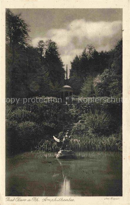Bad Cleve KLEVE Amphitheater Gartenteich Tempel Statue Park Springbrunnen Baeume
