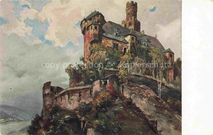 Marksburg Braubach Rheinland-Pfalz Marksburg Burg Burgturm Bergfried Zinnen Gema