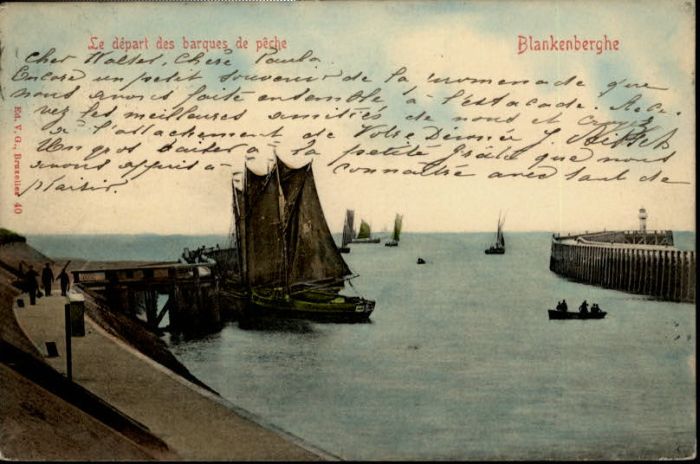 Blankenberghe Barques Peche