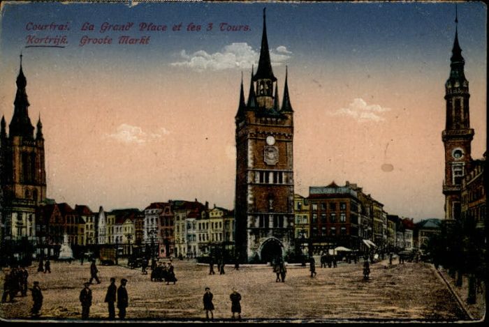 Courtrai KORTRIJK Flandre Belgie Courtrai Kortrijk Grand Place Tour Groot Markt