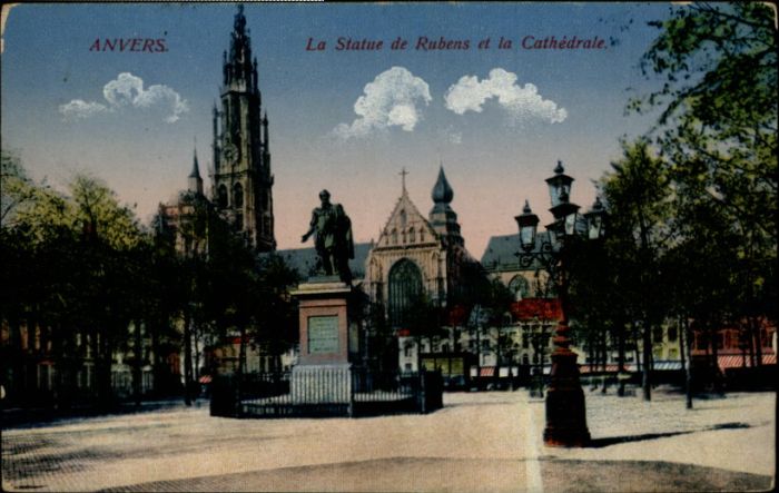 Anvers Antwerpen Anvers Statue Rubens Cathedrale
