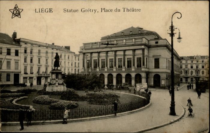 Liege Luettich Liege Statue Gretry Place Theatre