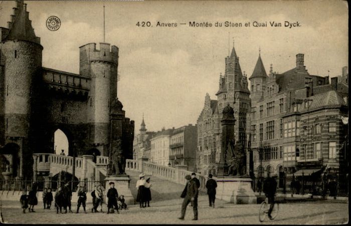 Anvers Antwerpen Anvers Montee Stehen Quai Van Dyck