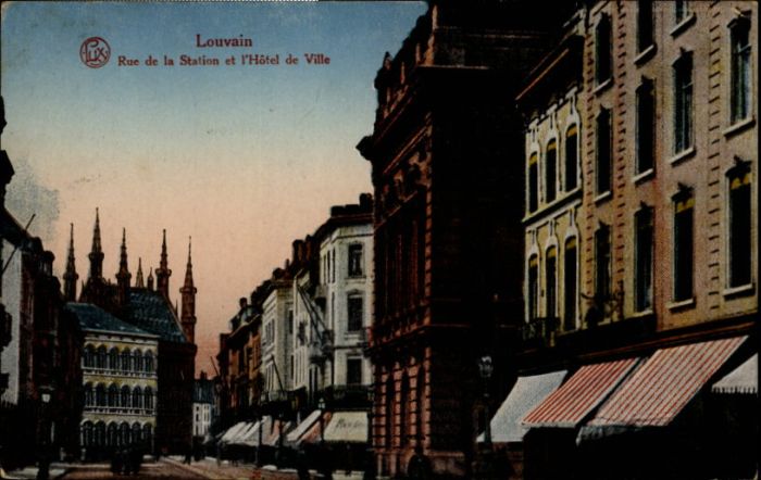 Louvain Flandre Louvain Rue Station Hotel de Ville