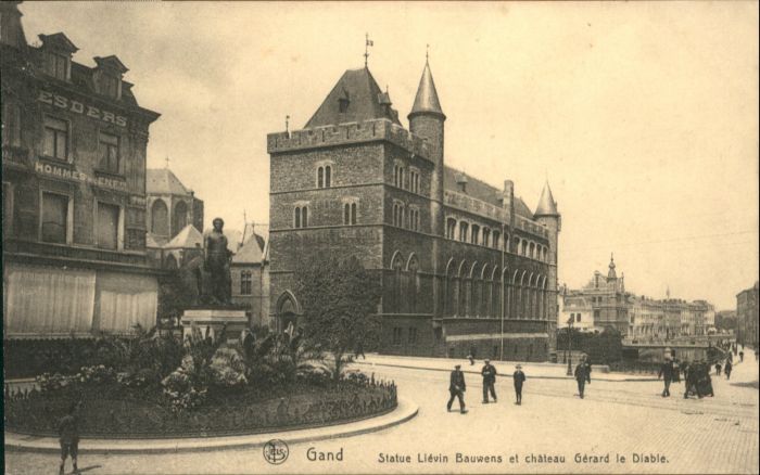 Gand Belgien Gand Statue Lievin Bauwens Chateau Gerard Diable
