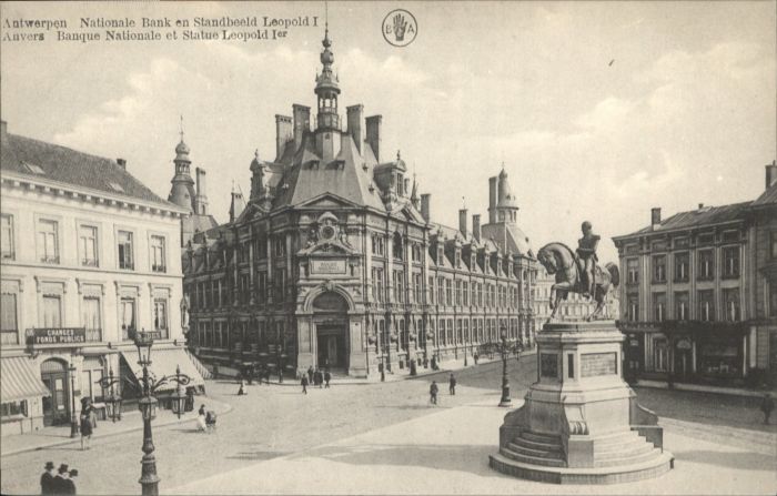Antwerpen Anvers Bank Standbeeld Leopold Statue