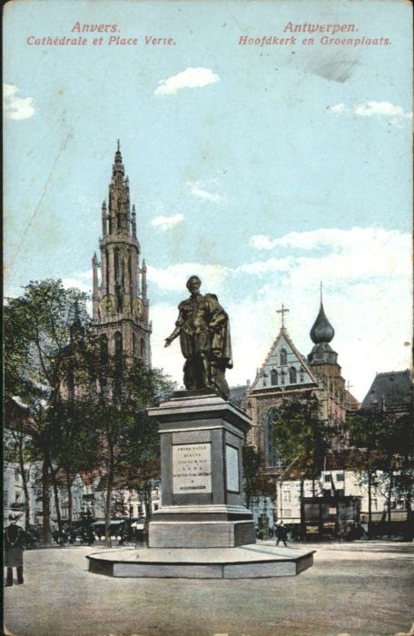Anvers Antwerpen Cathedrale Place Verte Hoofdkerk Groenplaats