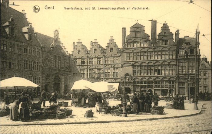 Gent Gand Flandre Gent Veerleplaats St. Laurentiusgasdthuis Vischmarkt