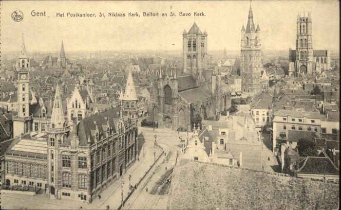 Gent Gand Flandre Gent Postkantoor St. Niklaas Kerk Belfort St. Bavo Kerk