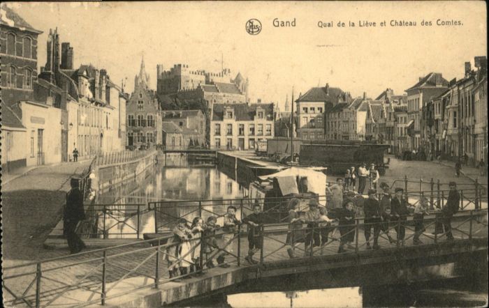 Gand Belgien Gand Quai Lieve Chateau Comtes