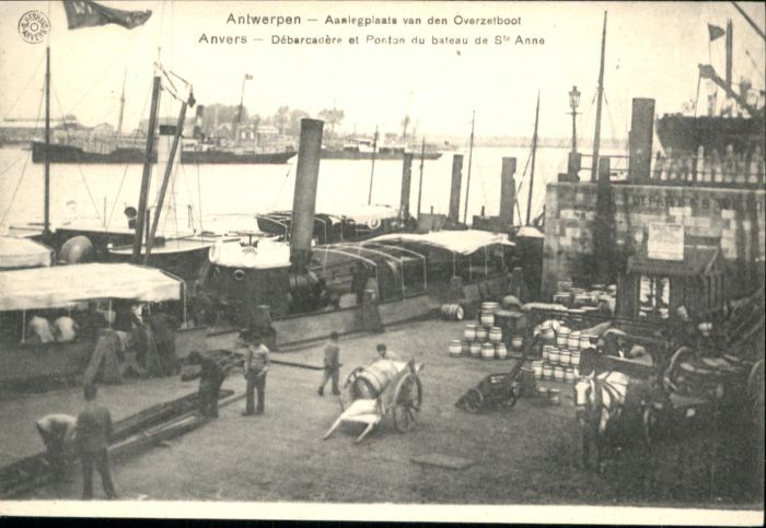 Antwerpen Anvers Aanlegplaats Overzetboot Ponton Bateau Ste. Anne
