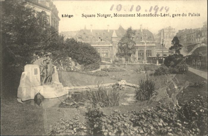 Liege Luettich Liege Square Notger Monument Montefiore-Levi Gare Palais