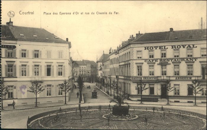 Courtrai KORTRIJK Flandre Belgie Courtrai Place Eperons Rue Chemin Fer Hotel Roy