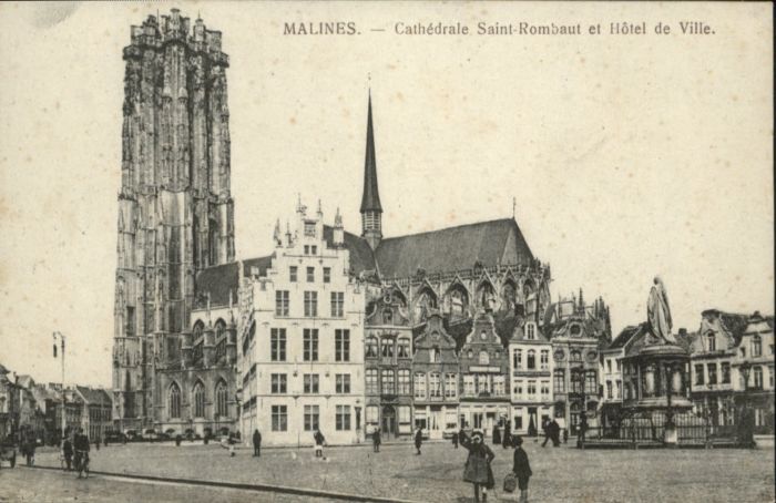 Malines Mechelen Flandre Malines Cathedrale Saint-Rombaut Hotel de Ville
