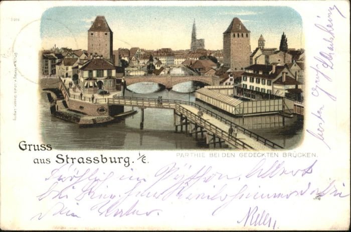 Strasbourg Alsace Strassburg  Litho