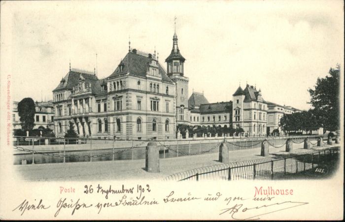 Mulhouse Muehlhausen Mulhouse Poste Reliefkarte