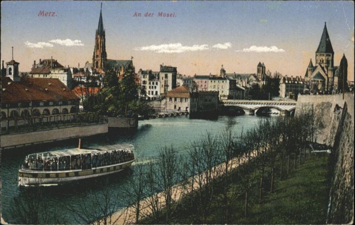 Metz  57 Moselle Metz Mosel Personenschiff