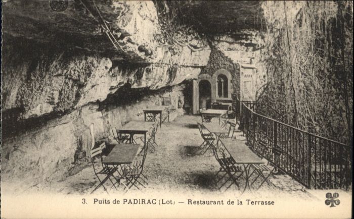 Padirac Puits Restaurant Terrasse Höhle