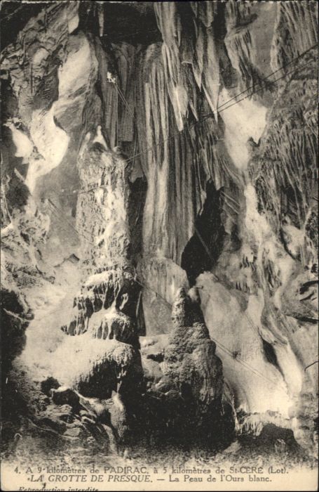 Padirac Höhle Grotte Peau Ours Blanc