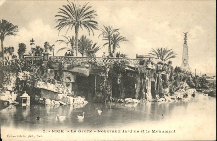 Nice Alpes Maritimes Nice Grotte Nouveaux Jardin Monument