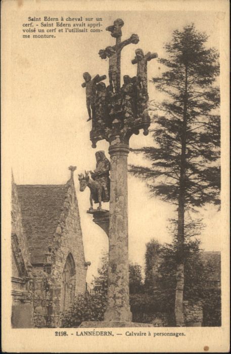 Lannedern Calvaire Personnages Saint Edern