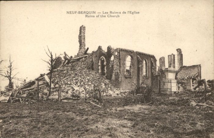 Neuf-Berquin Ruines Eglise Zerstörung