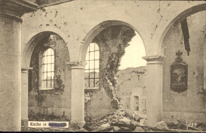 Somme Departement Hernieville  Kirche Zerstörung Ruine WK